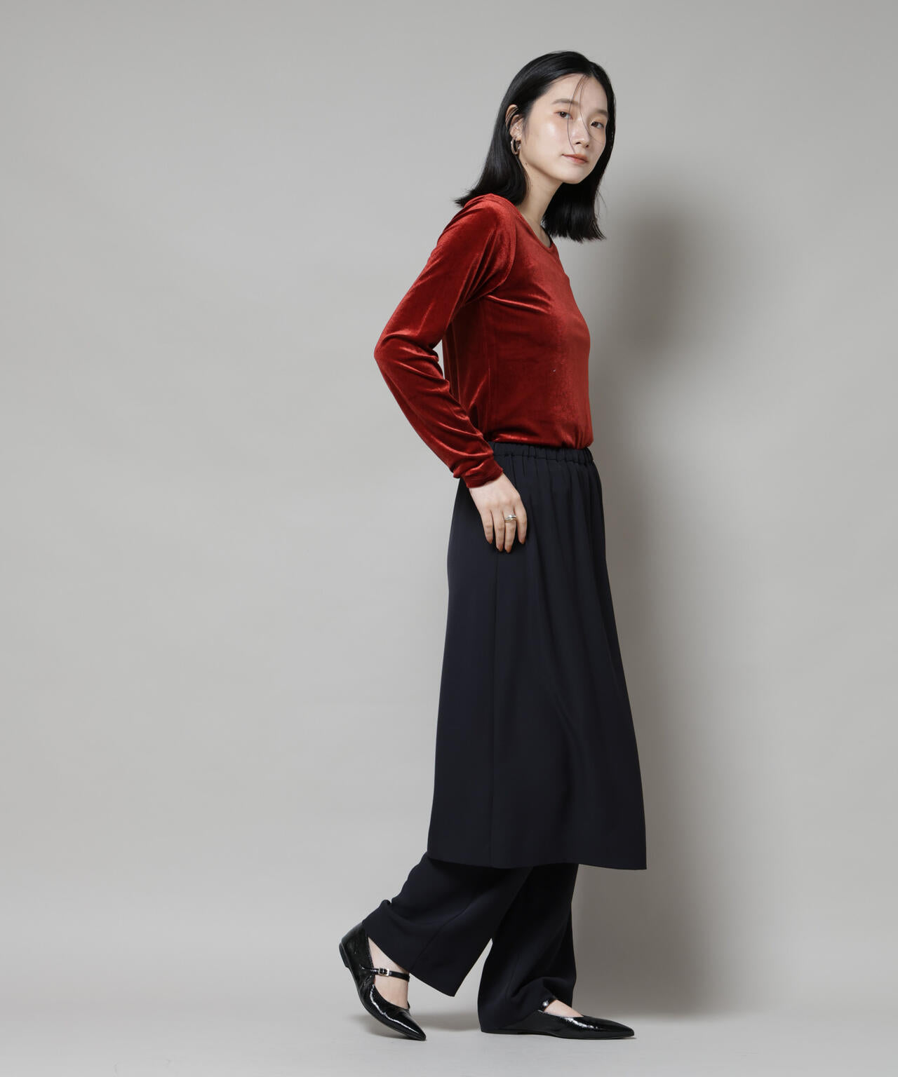 ゆにころです。 前後 2way テレコ ロンT セット ＆ チュール キャミソール トップス