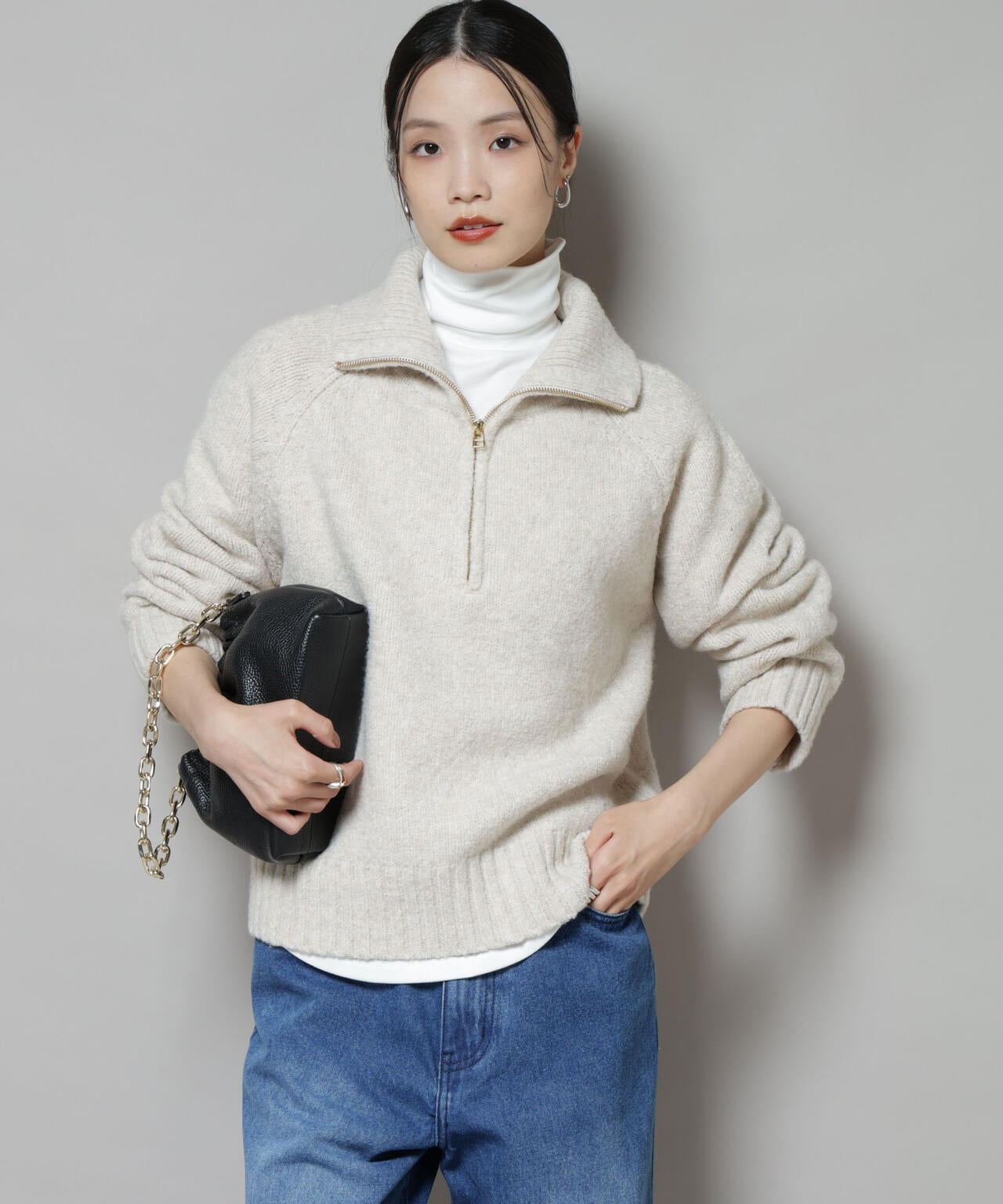 吸湿発熱タートルネックカットトップス | NANO universe（ナノ