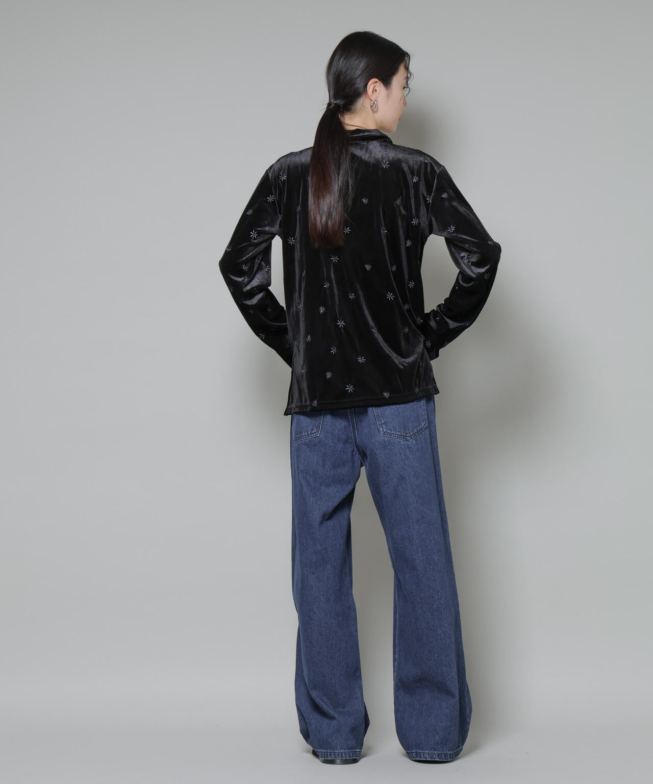 刺繍ベロアカットシャツ(セットアップ可)