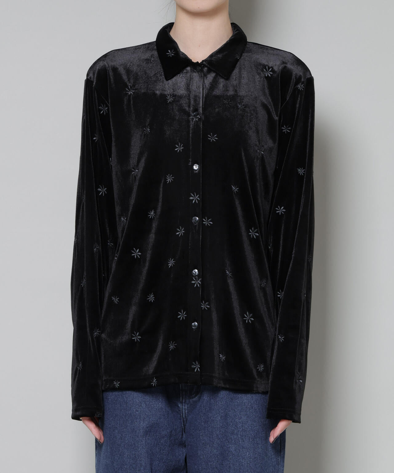 刺繍ベロアカットシャツ(セットアップ可)