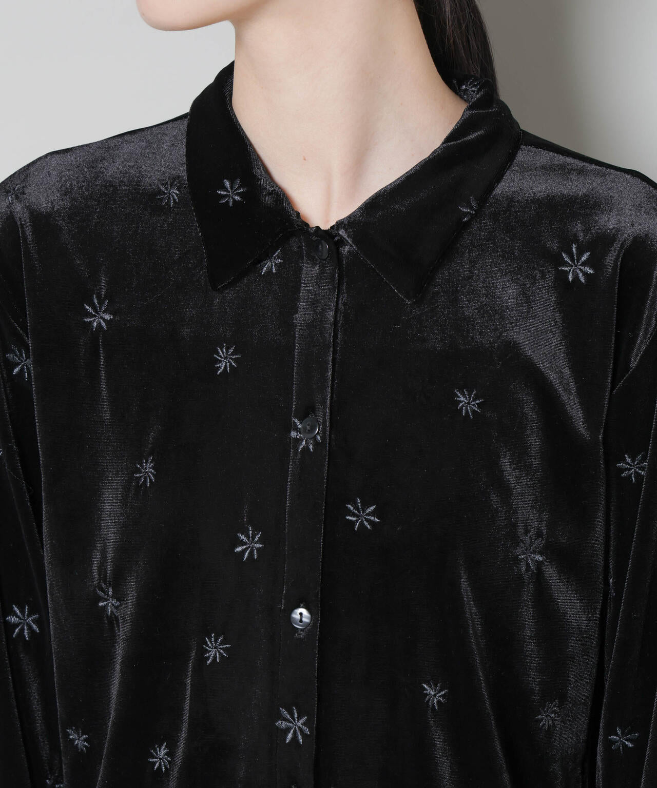 刺繍ベロアカットシャツ(セットアップ可)