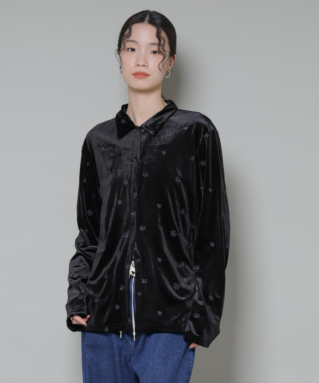 刺繍ベロアカットシャツ(セットアップ可)