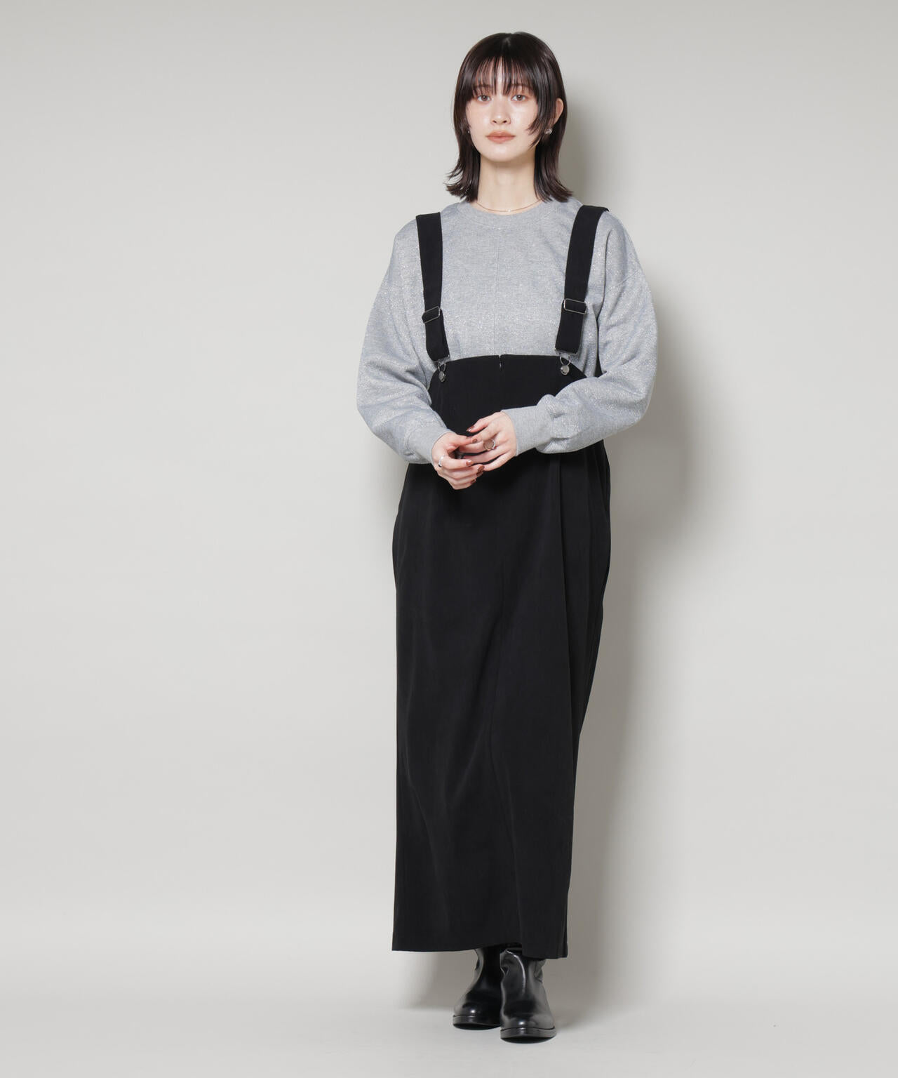 ラメ裏毛トップス