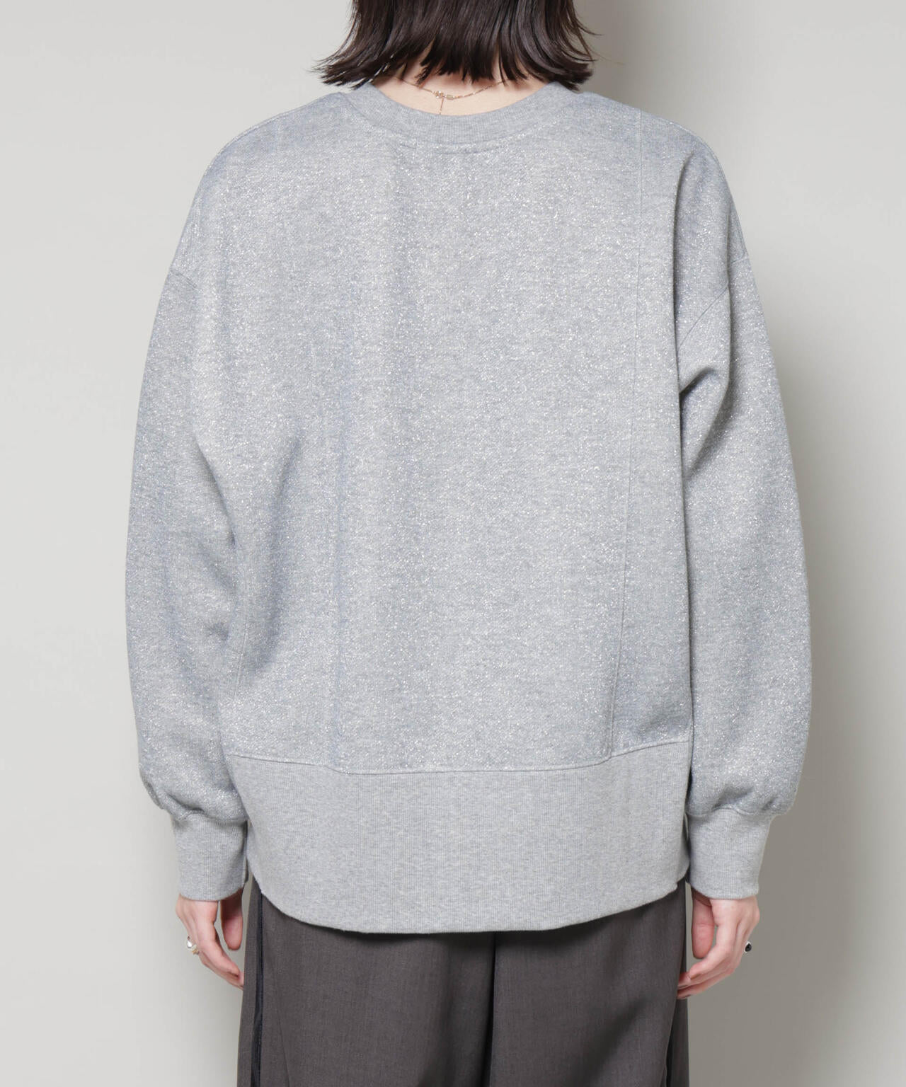 ラメ裏毛トップス