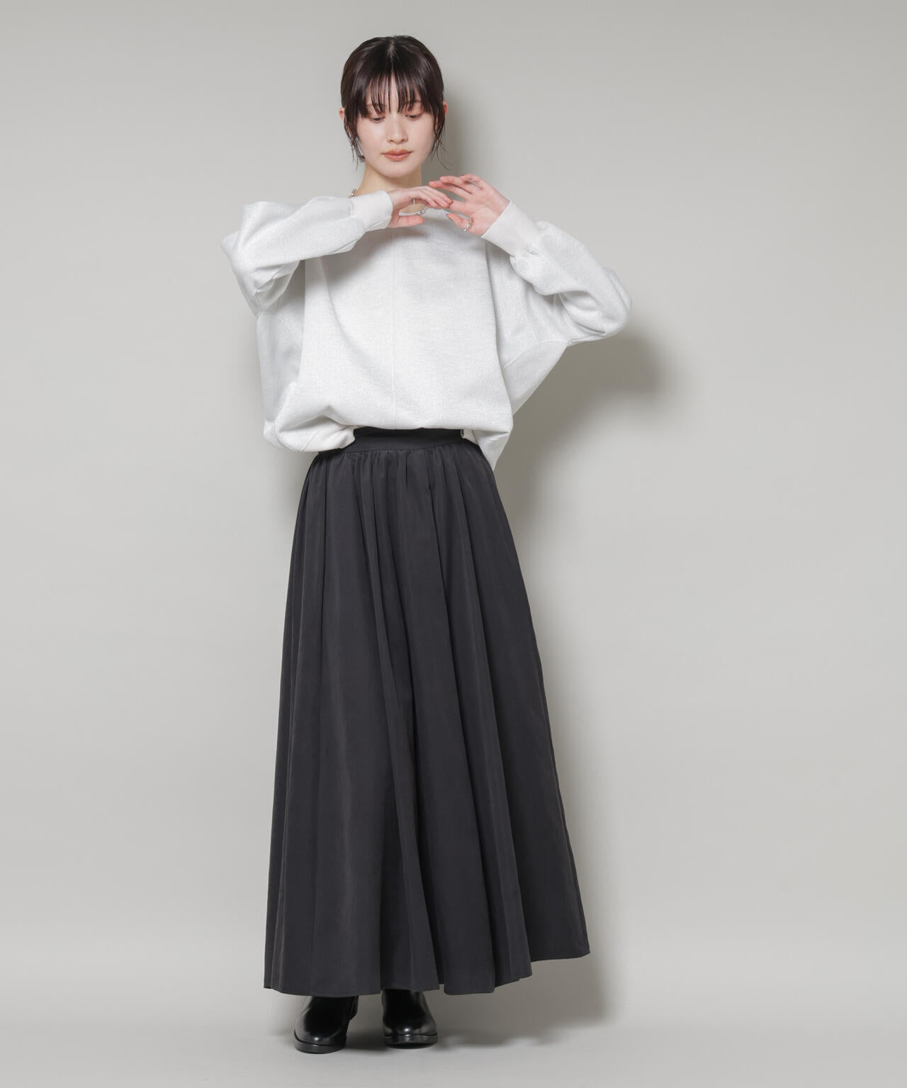 ラメ裏毛トップス