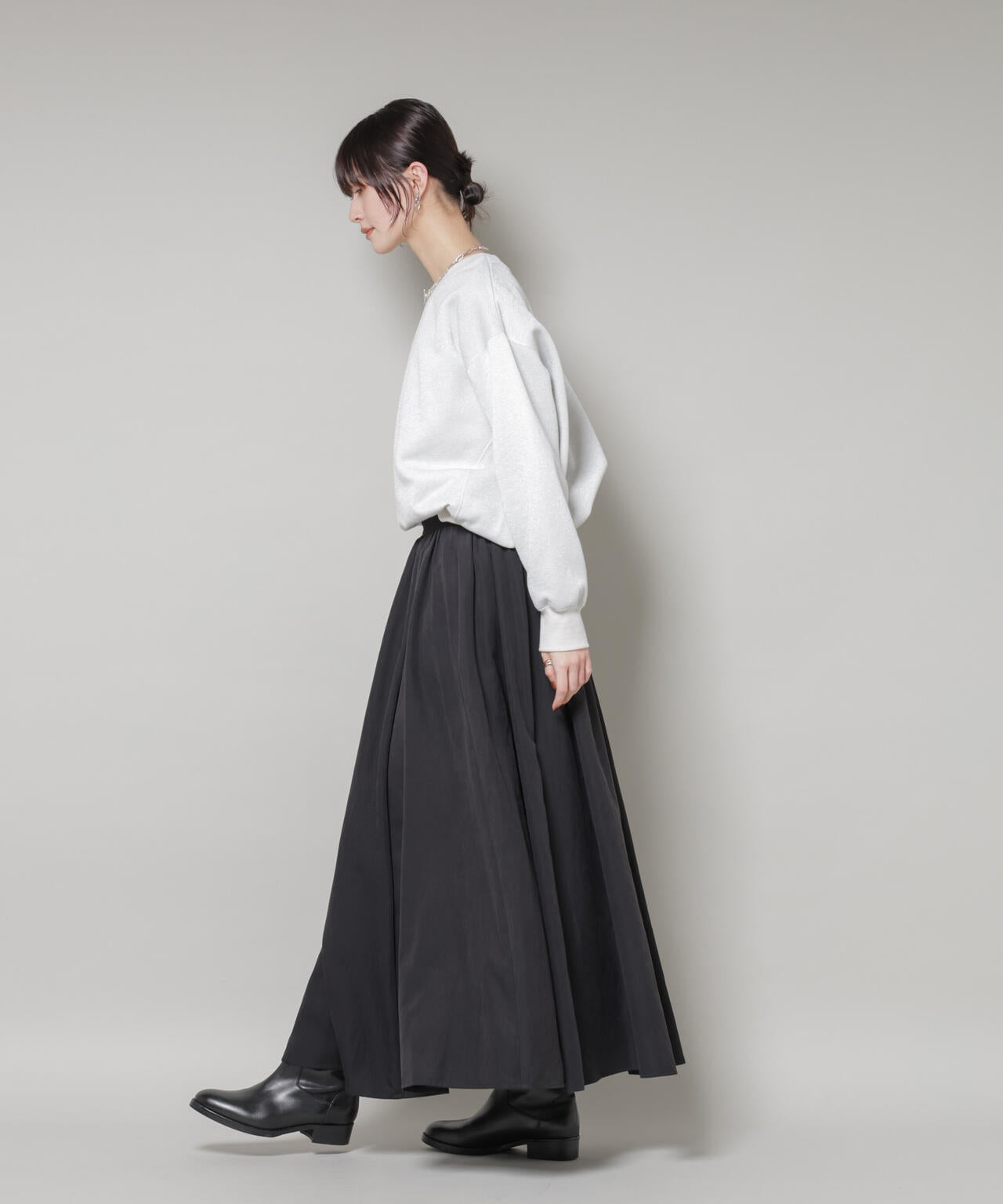 ラメ裏毛トップス