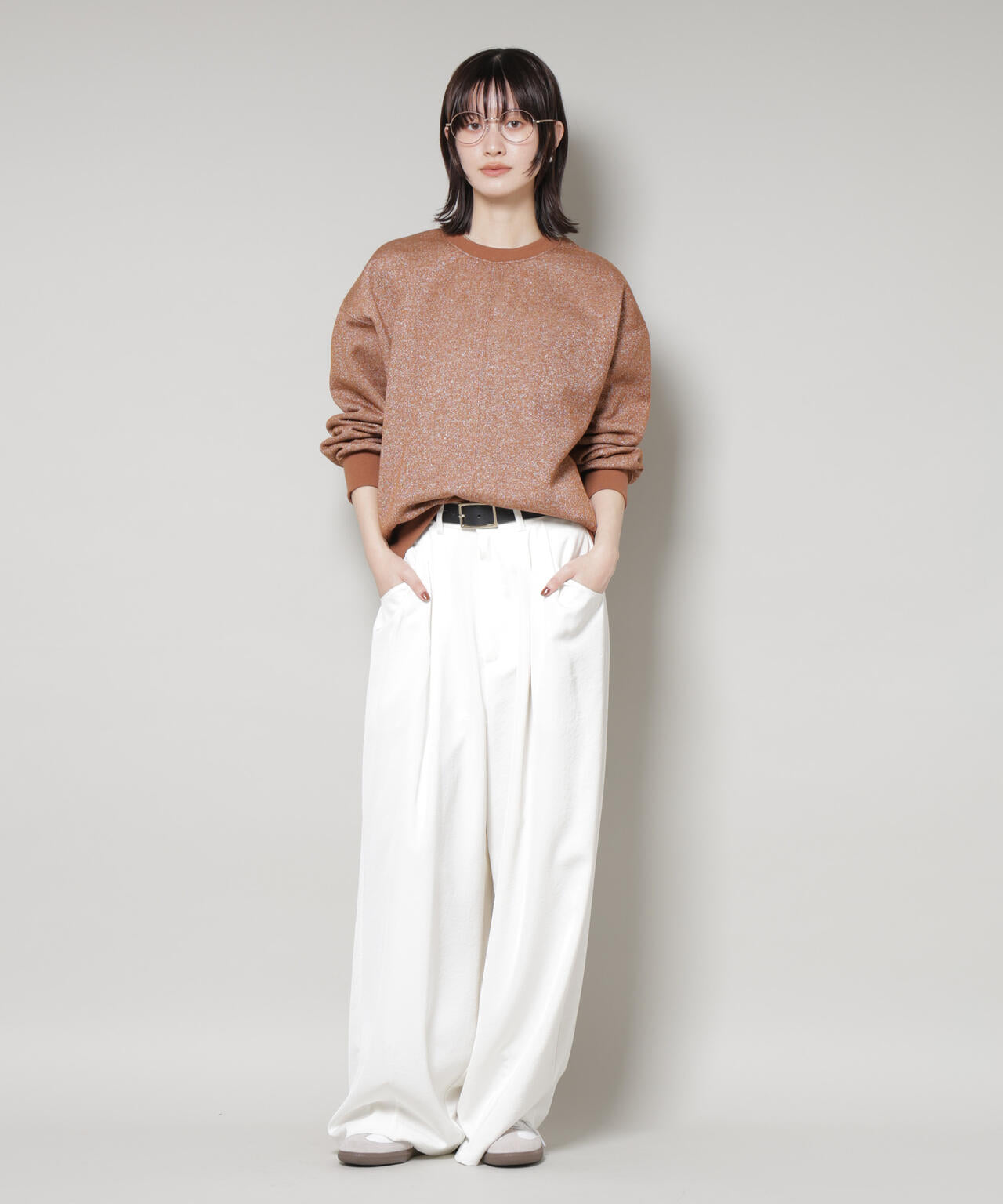 ラメ裏毛トップス