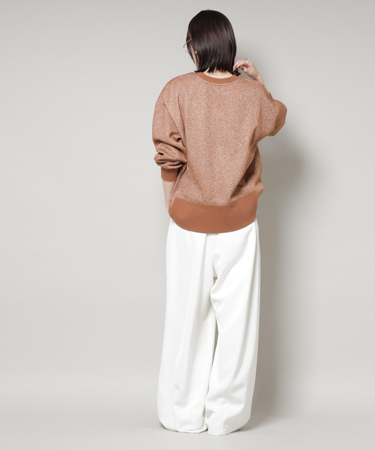 ラメ裏毛トップス