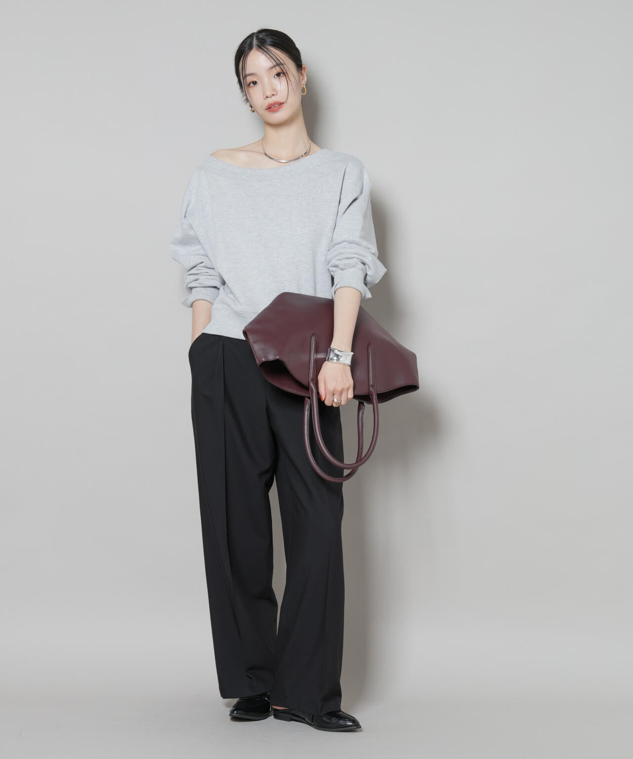 ワンタックセンタープレスストレートパンツ(セットアップ可)