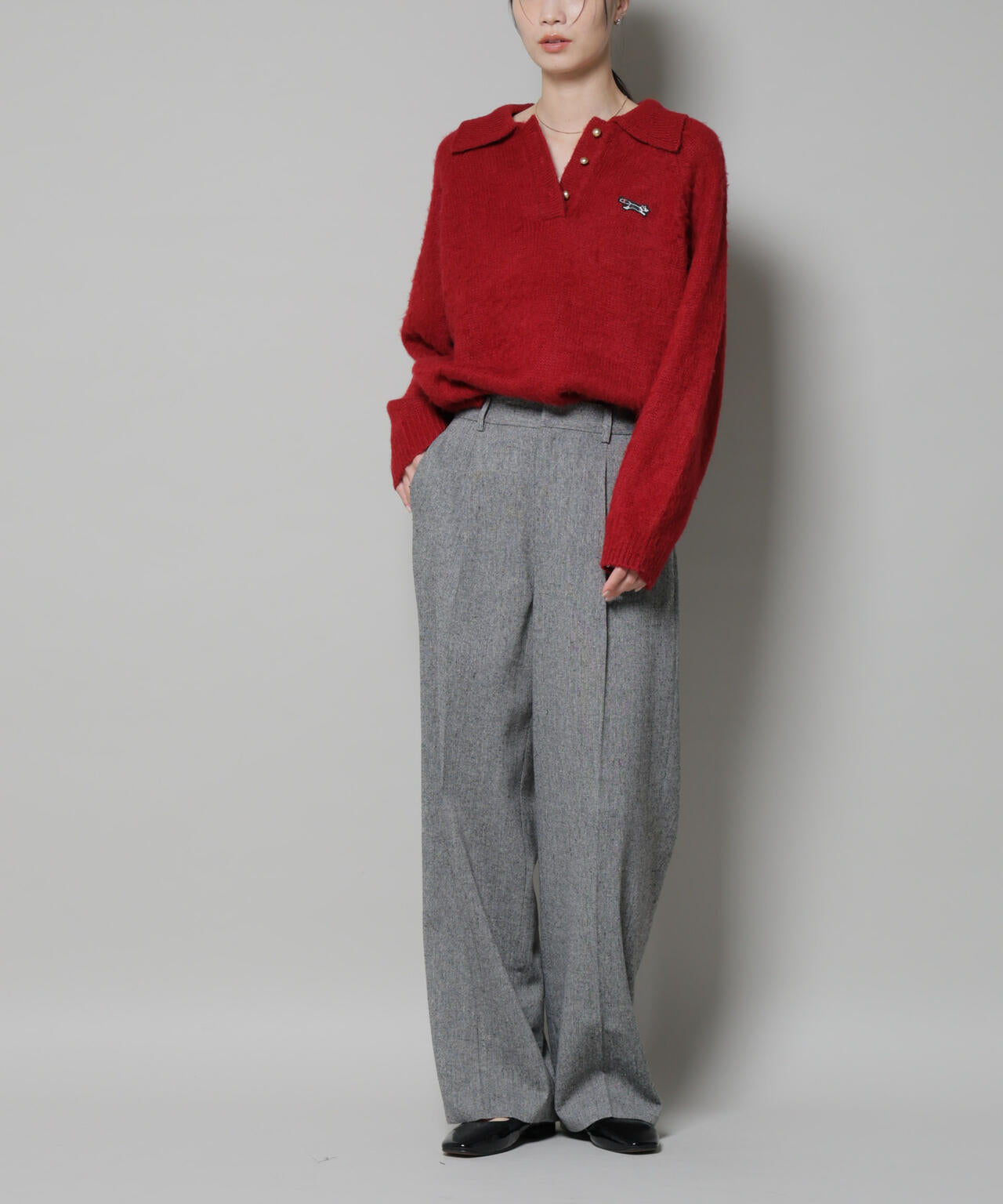 レディース ツイード ワンタックパンツ ツイードワンタックパンツ | NANO universe（ナノ・ユニバース