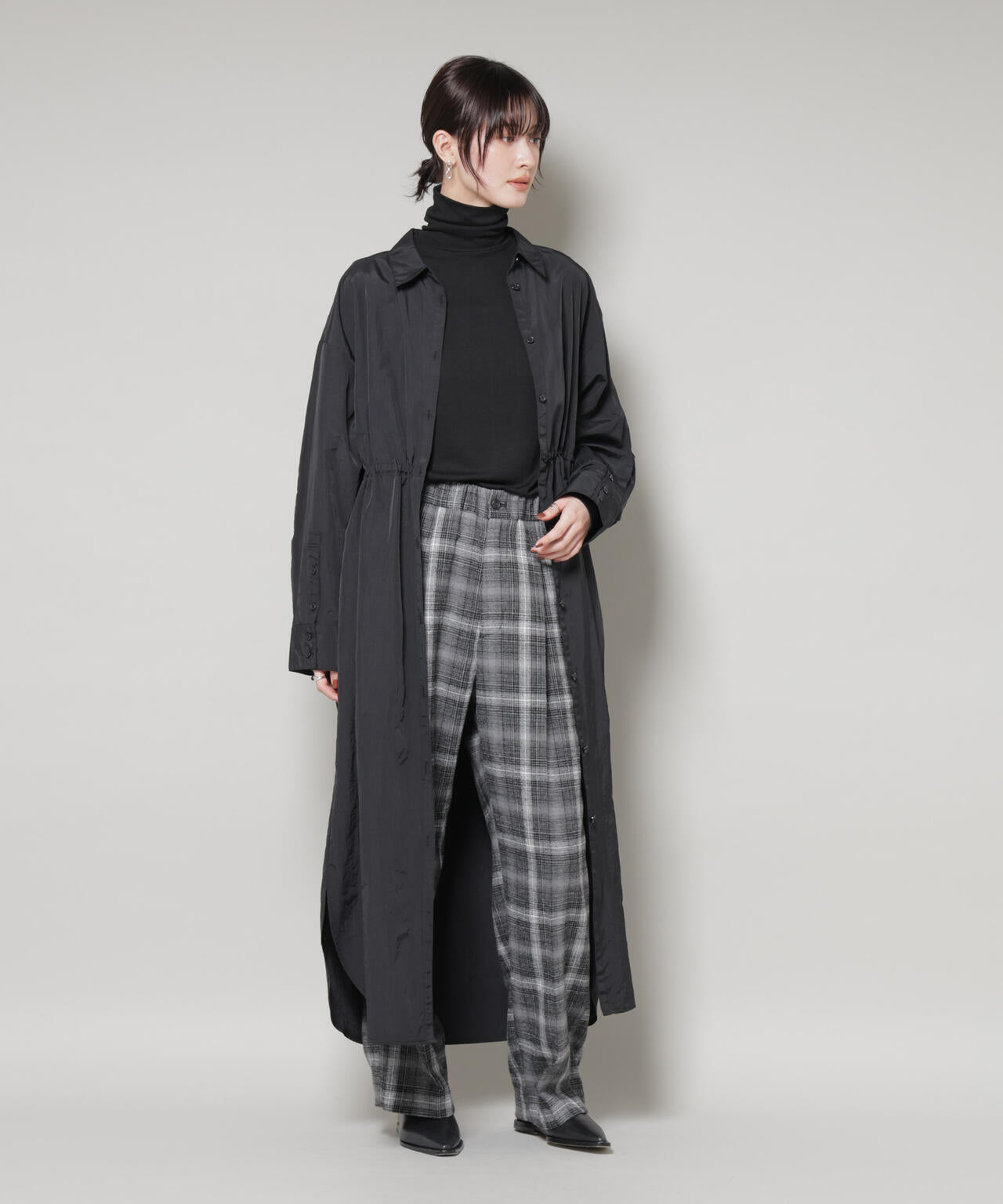 オンブレーチェックタックパンツ(セットアップ可)