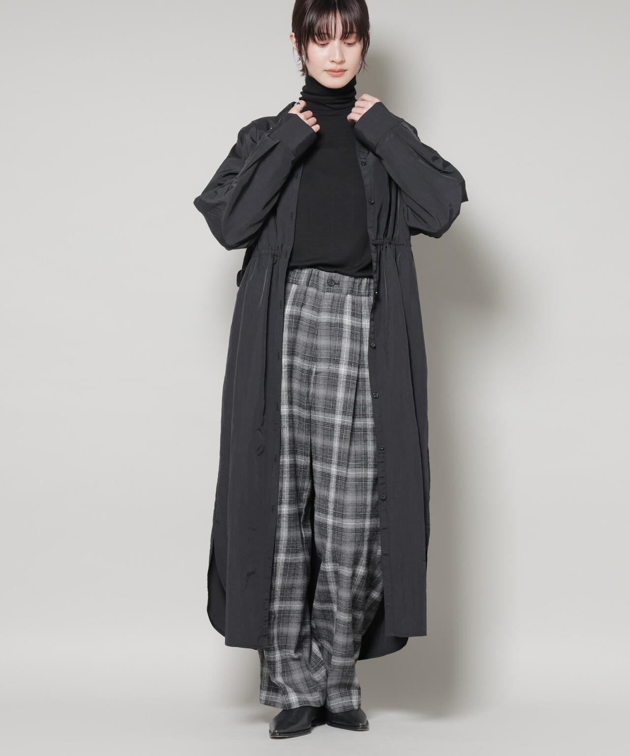オンブレーチェックタックパンツ(セットアップ可)