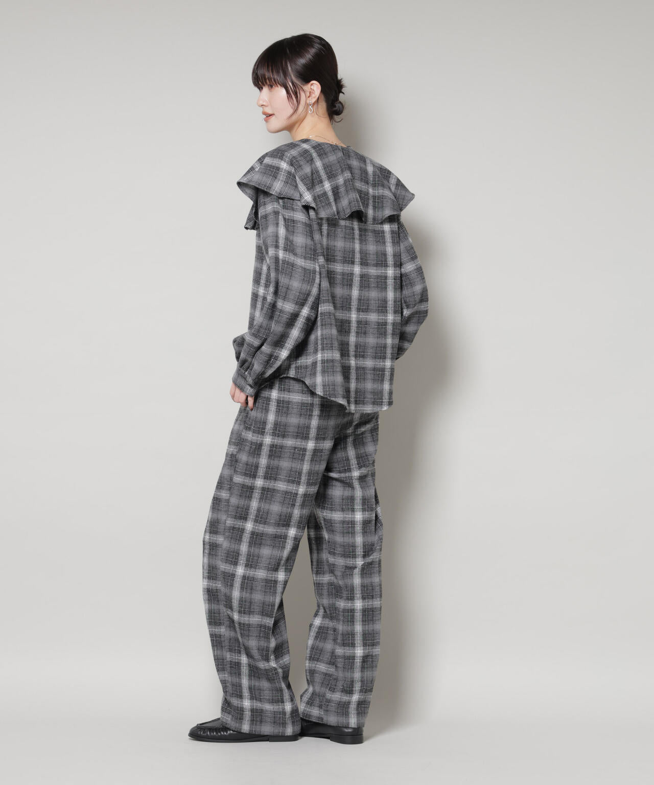 オンブレーチェックタックパンツ(セットアップ可)