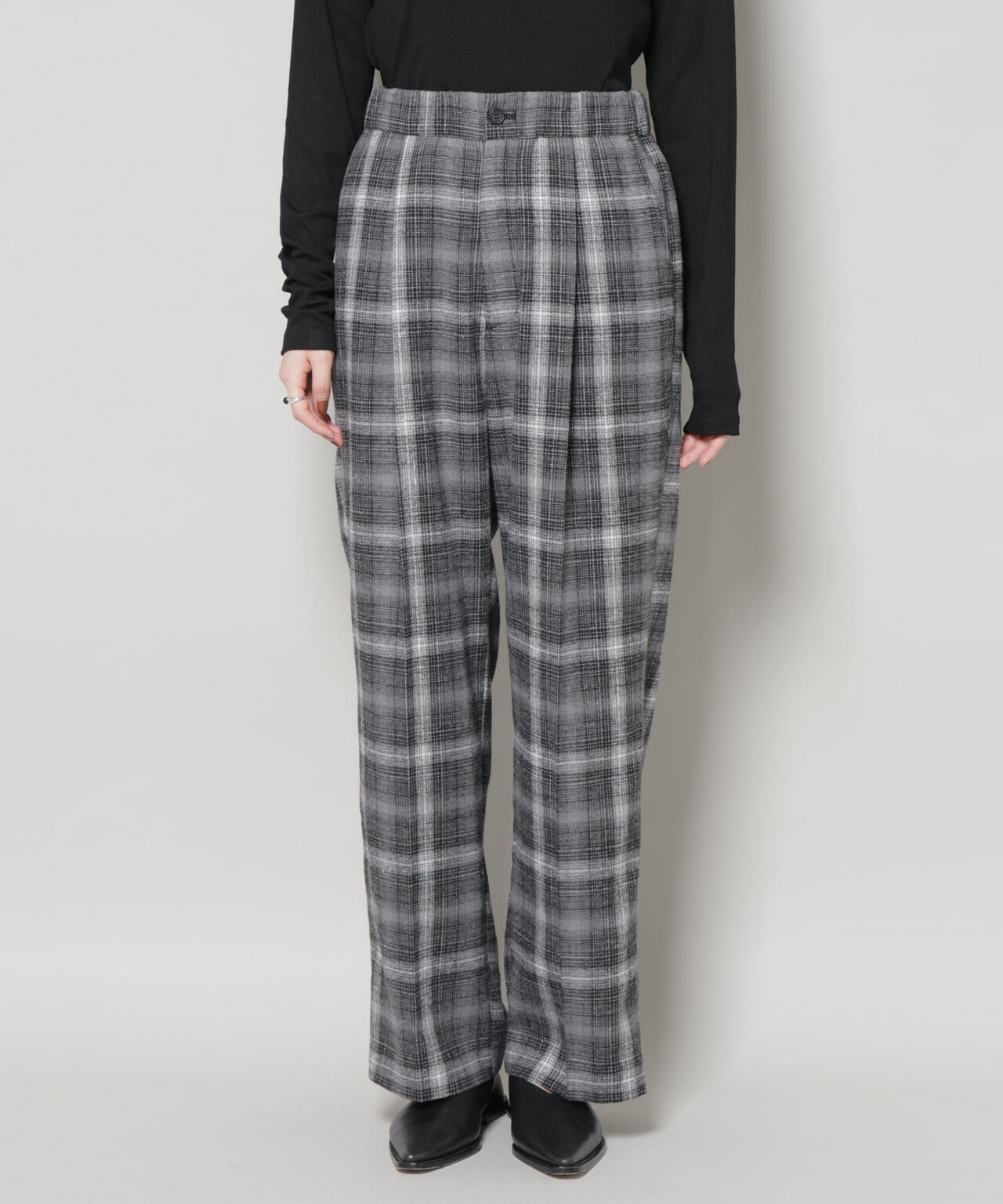 オンブレーチェックタックパンツ(セットアップ可)