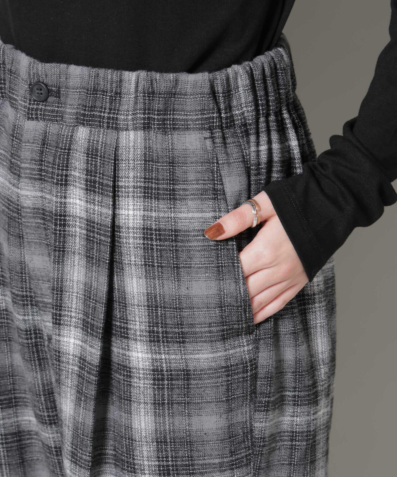 オンブレーチェックタックパンツ(セットアップ可)