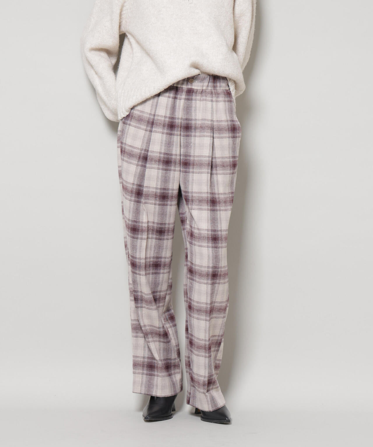 オンブレーチェックタックパンツ(セットアップ可)