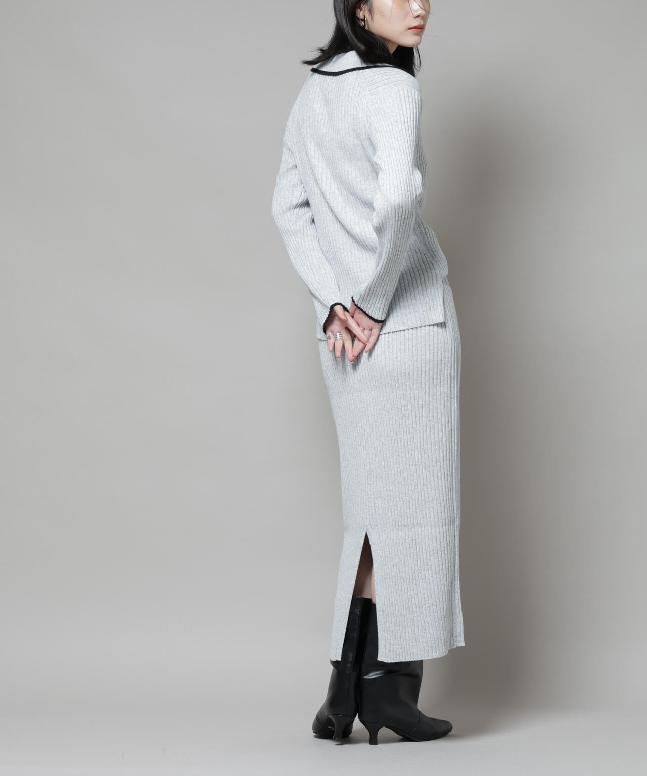 メランジリブタイトスカート(セットアップ可)