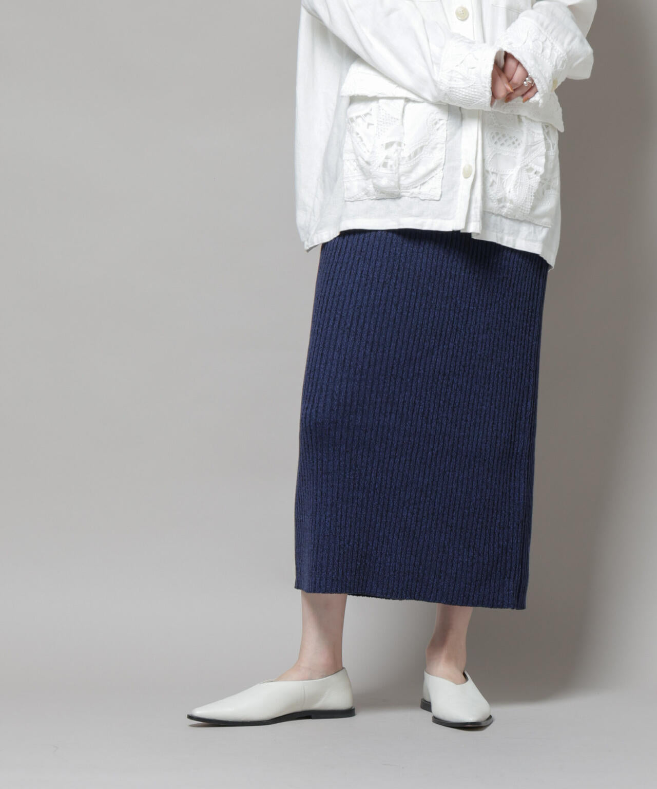 メランジリブタイトスカート(セットアップ可)
