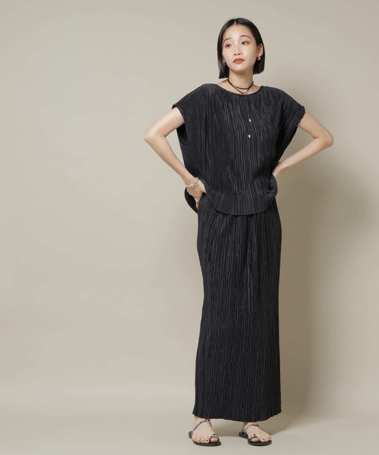 ランダムプリーツカットナロースカート(セットアップ可) | NANO