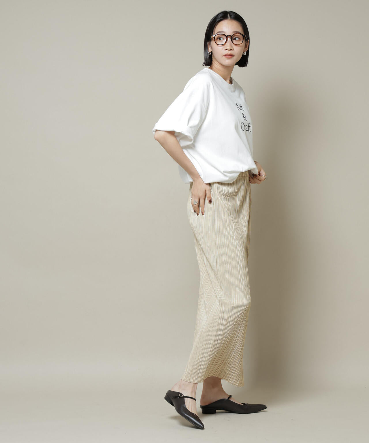 ランダムプリーツカットナロースカート(セットアップ可)