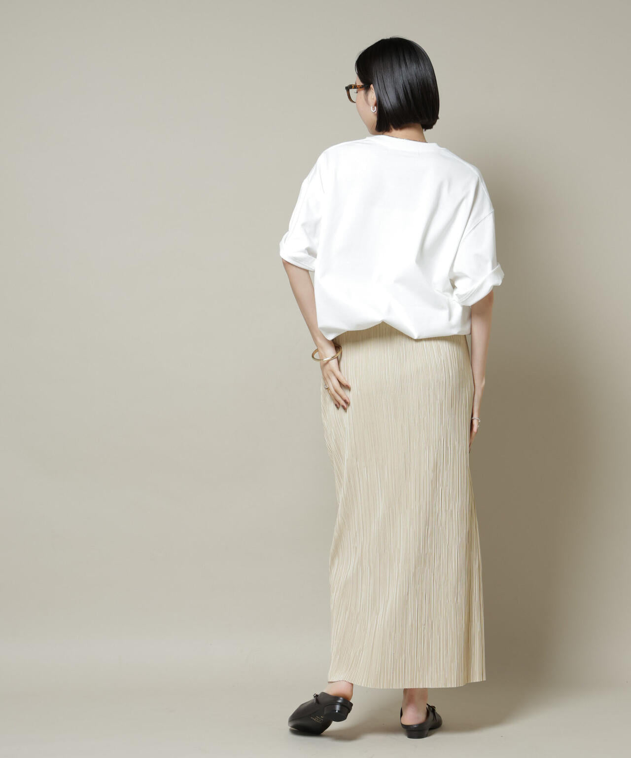 ランダムプリーツカットナロースカート(セットアップ可)