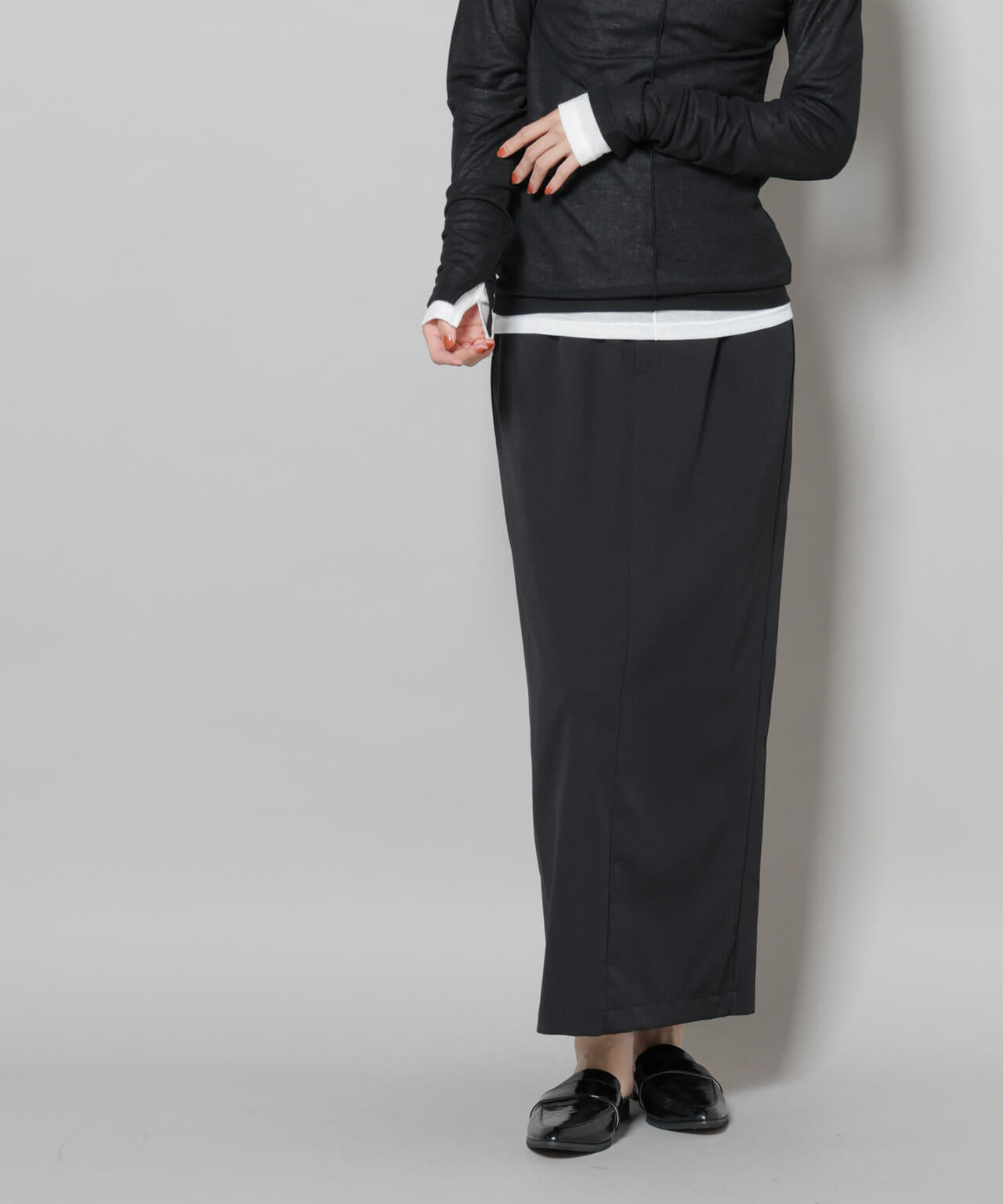 スーツライクIラインロングスカート | NANO universe（ナノ