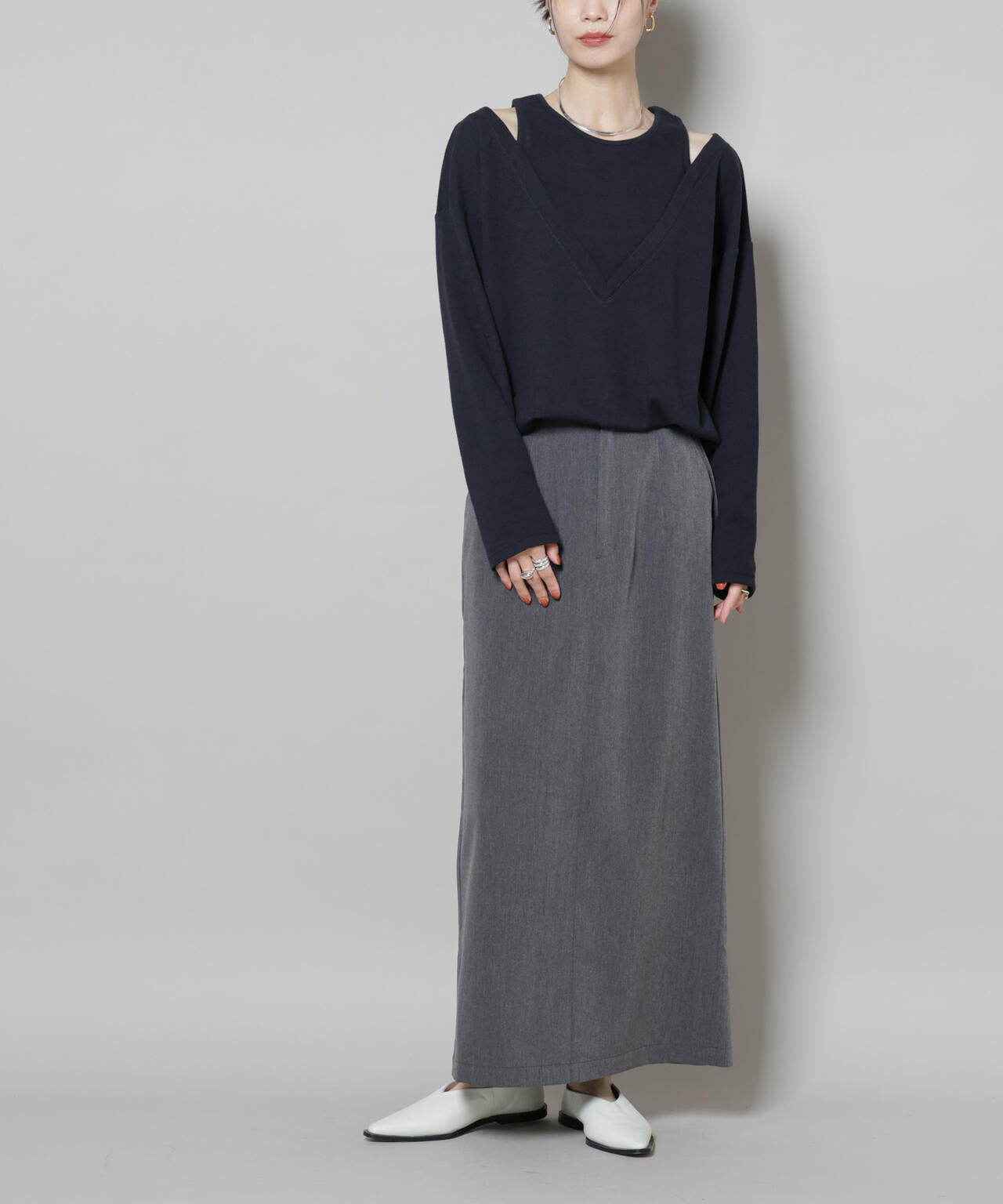 スーツライクIラインロングスカート | NANO universe（ナノ