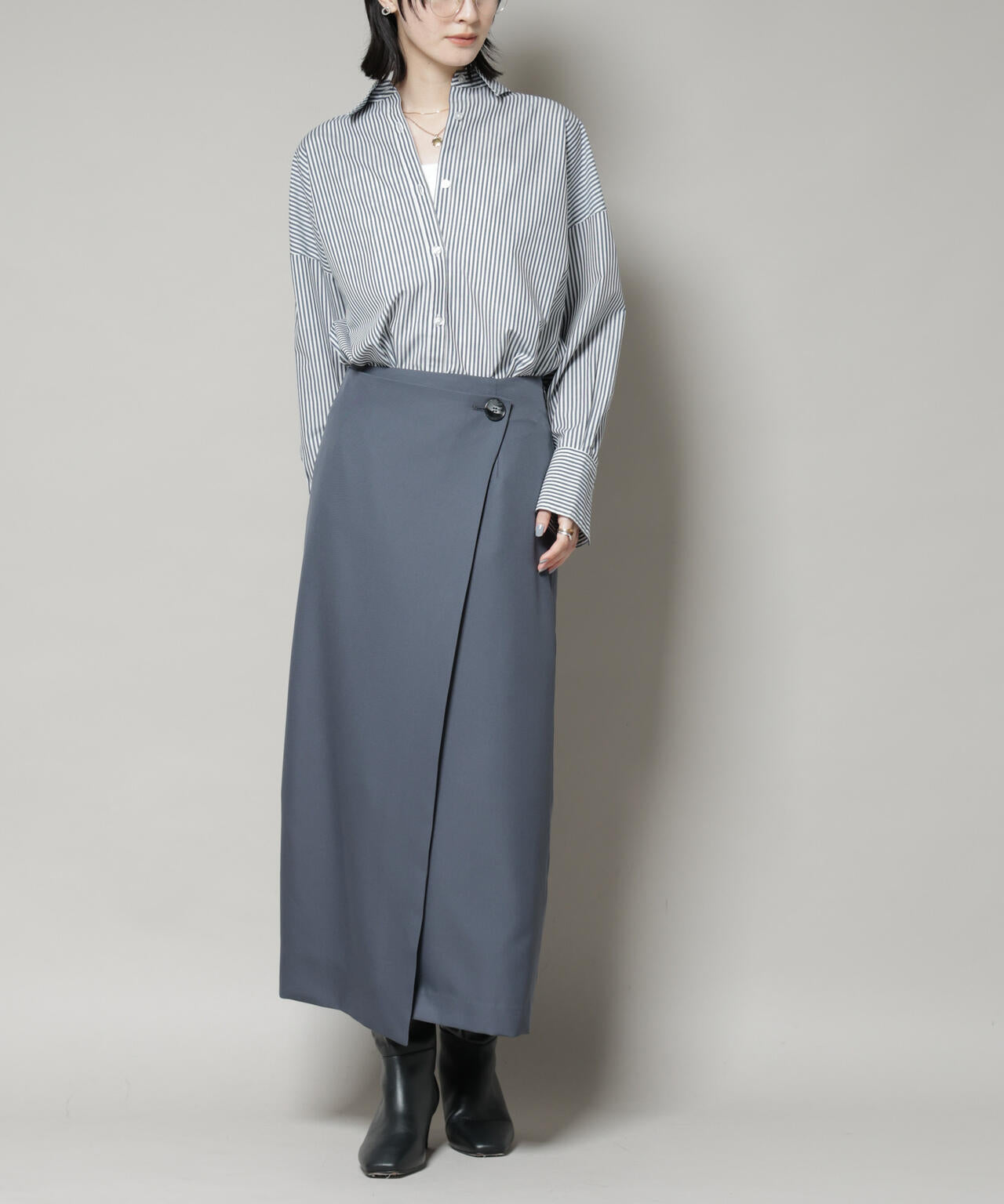 【撥水加工】ラップ風スカート