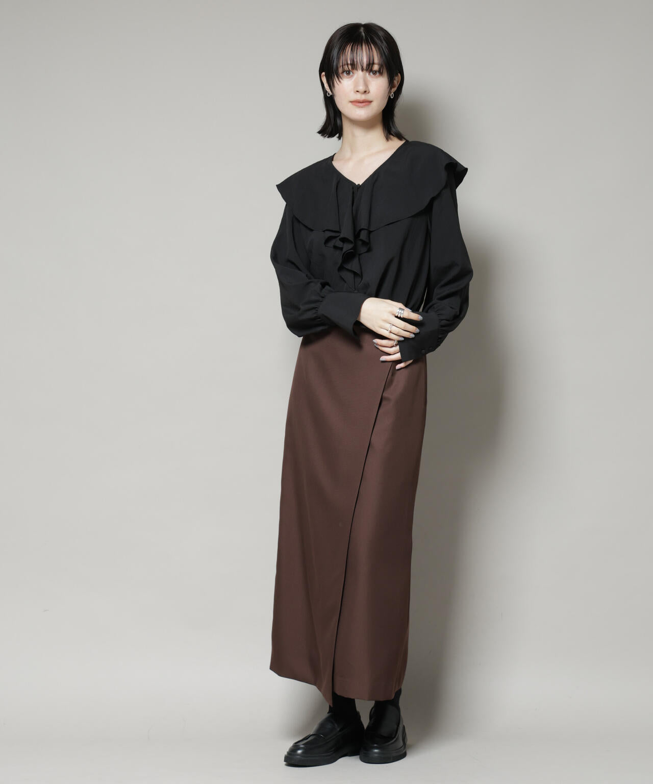 撥水加工】ラップ風スカート | NANO universe（ナノ・ユニバース