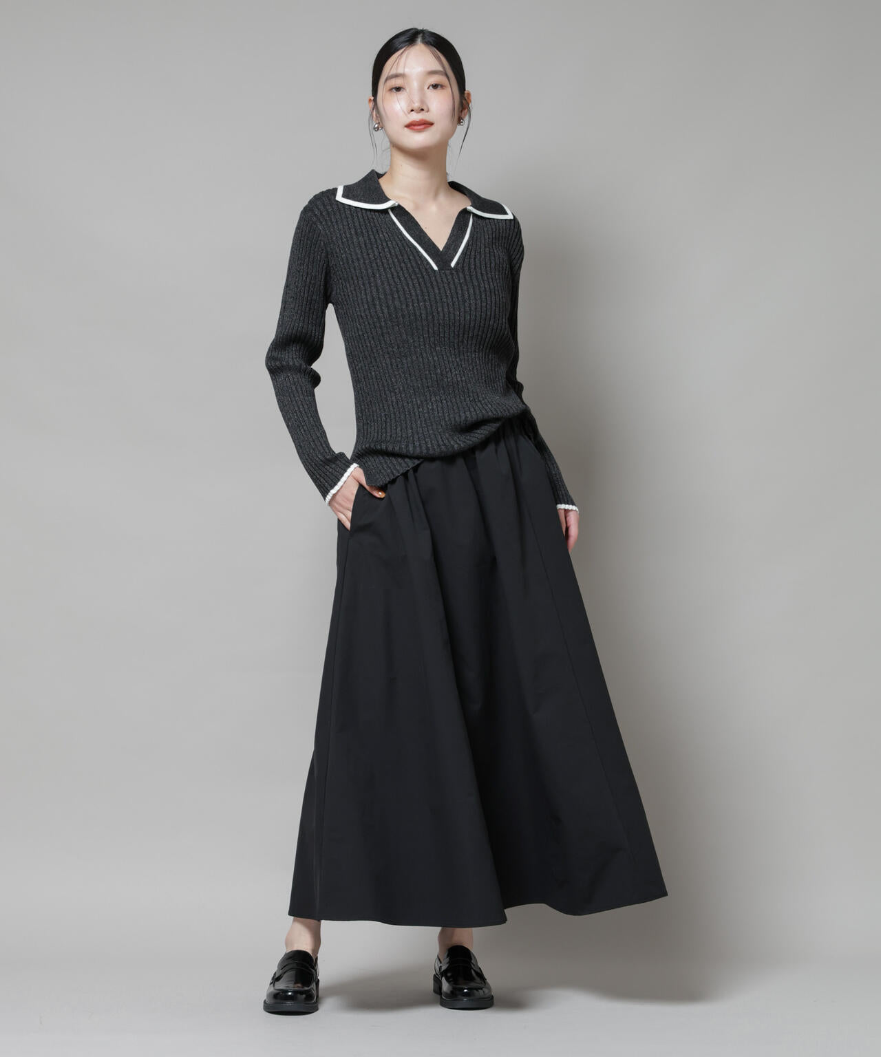 【撥水加工】ギャザーボリュームスカート