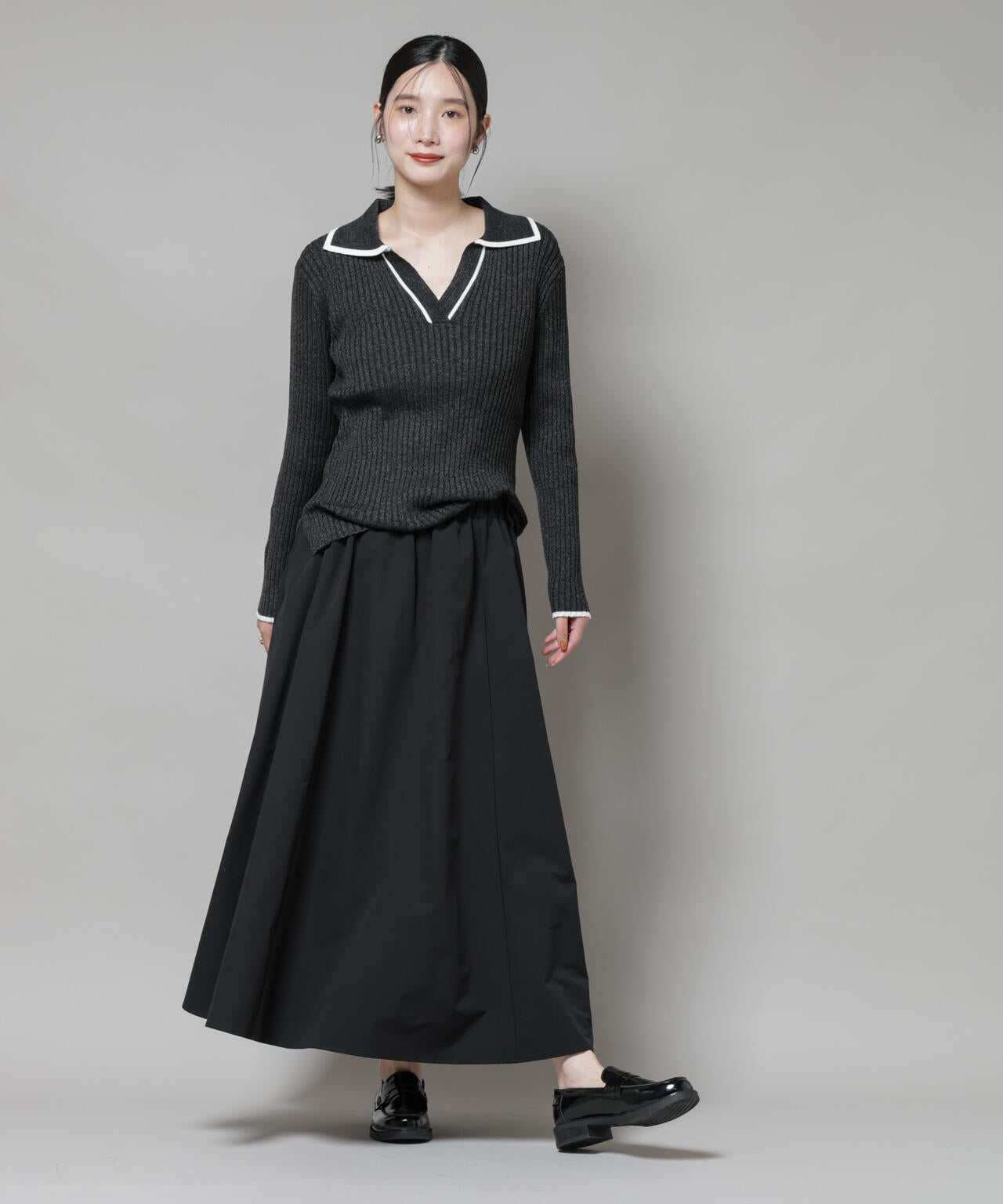 【撥水加工】ギャザーボリュームスカート