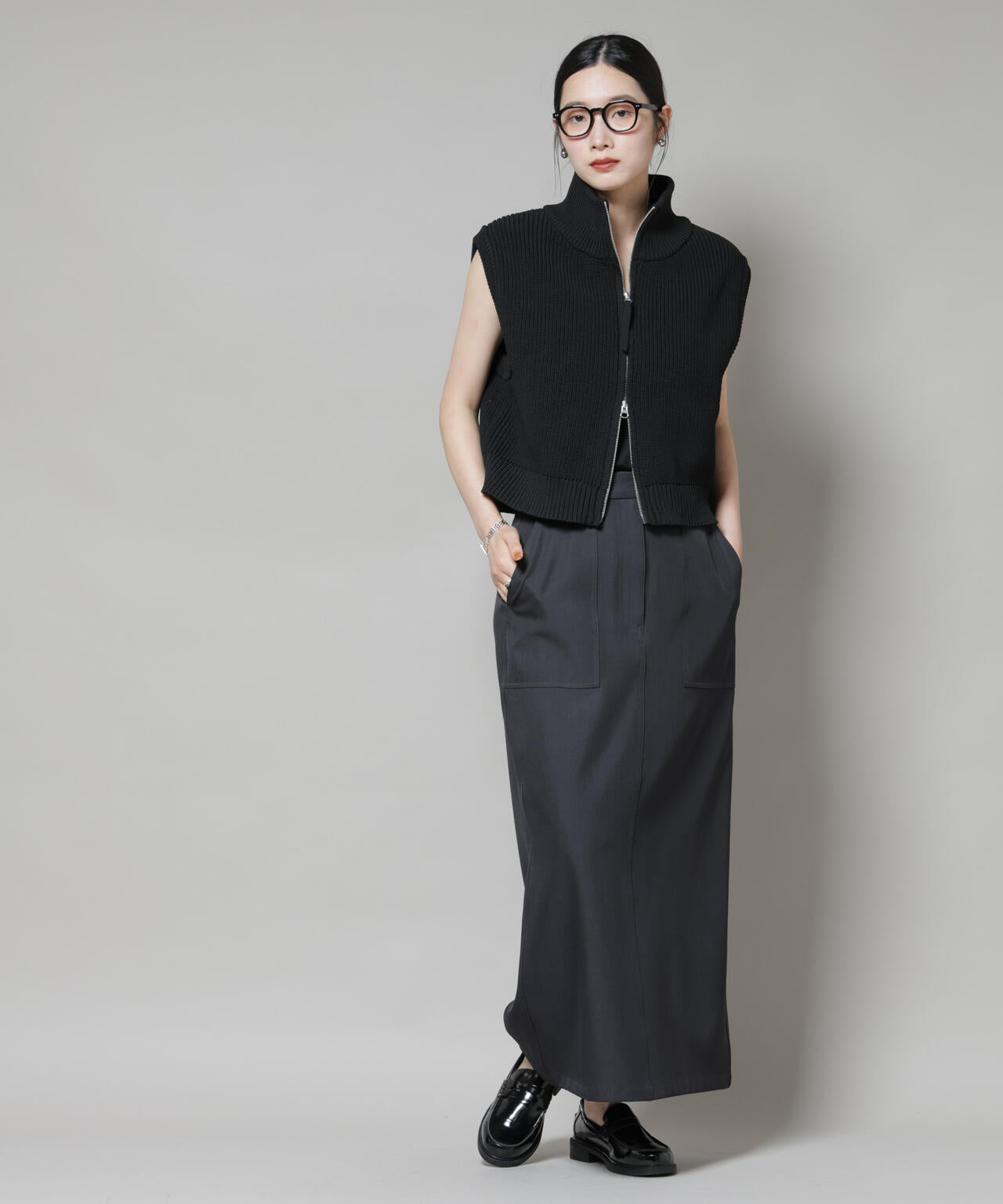 ポケットディティールナロースカート(セットアップ可)