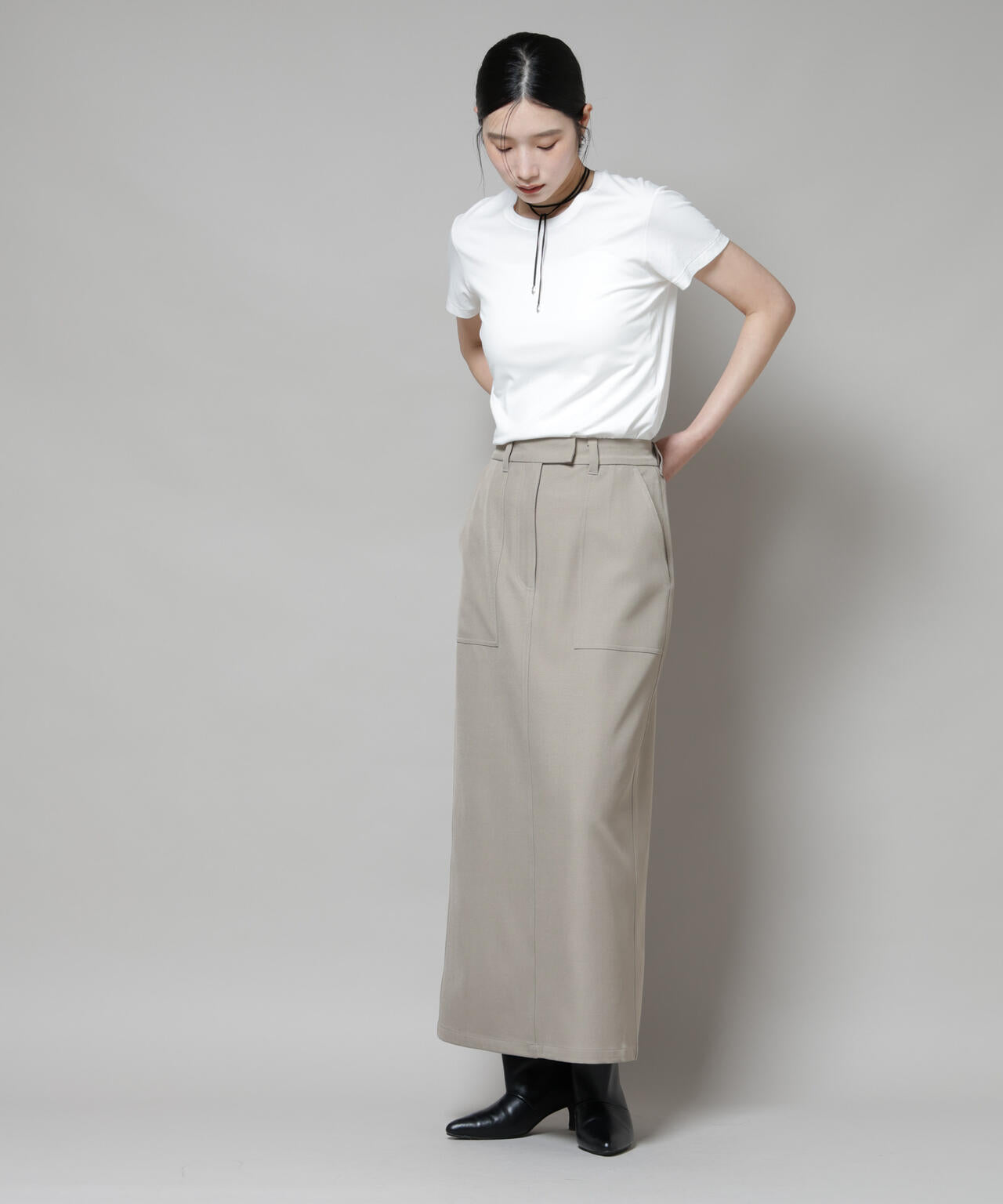 ポケットディティールナロースカート(セットアップ可)