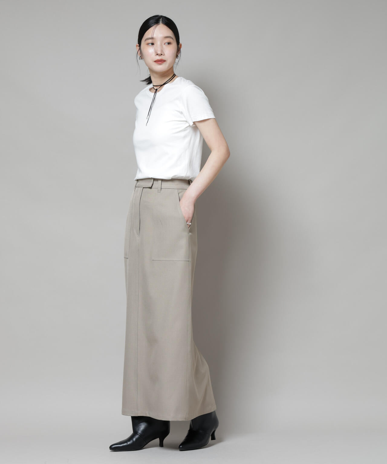 ポケットディティールナロースカート(セットアップ可)