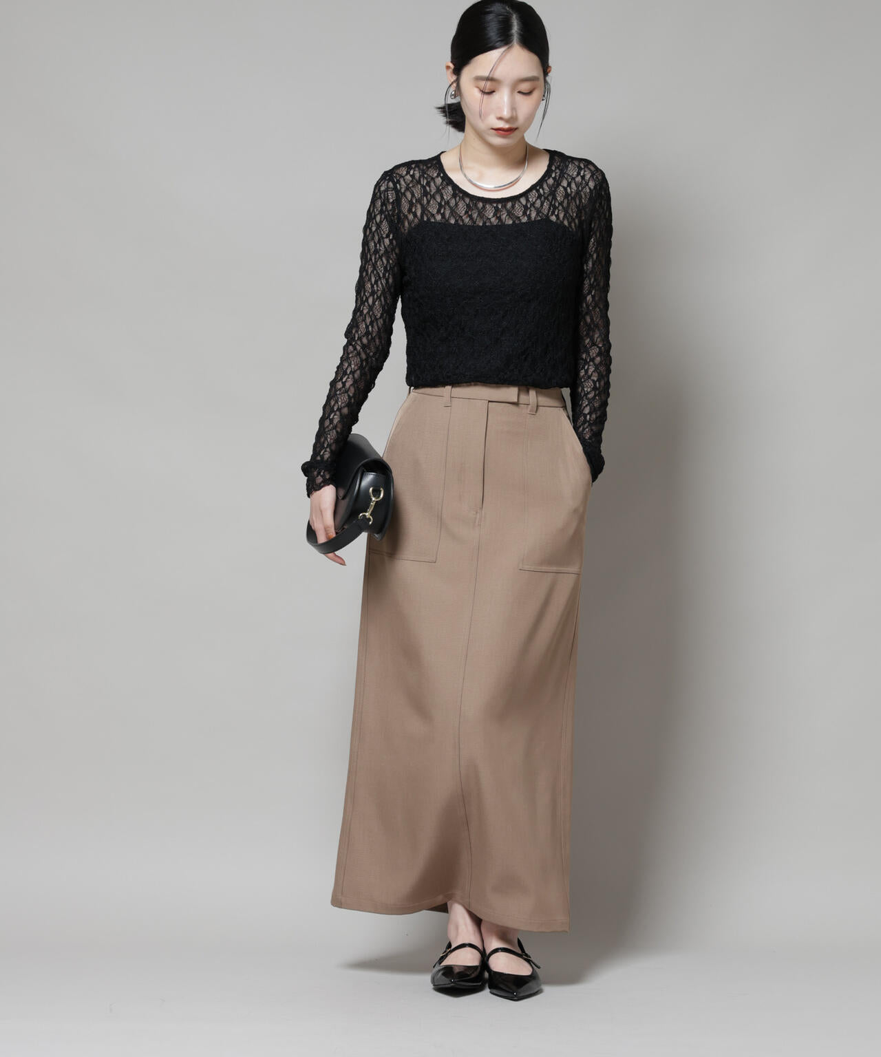 ポケットディティールナロースカート(セットアップ可)