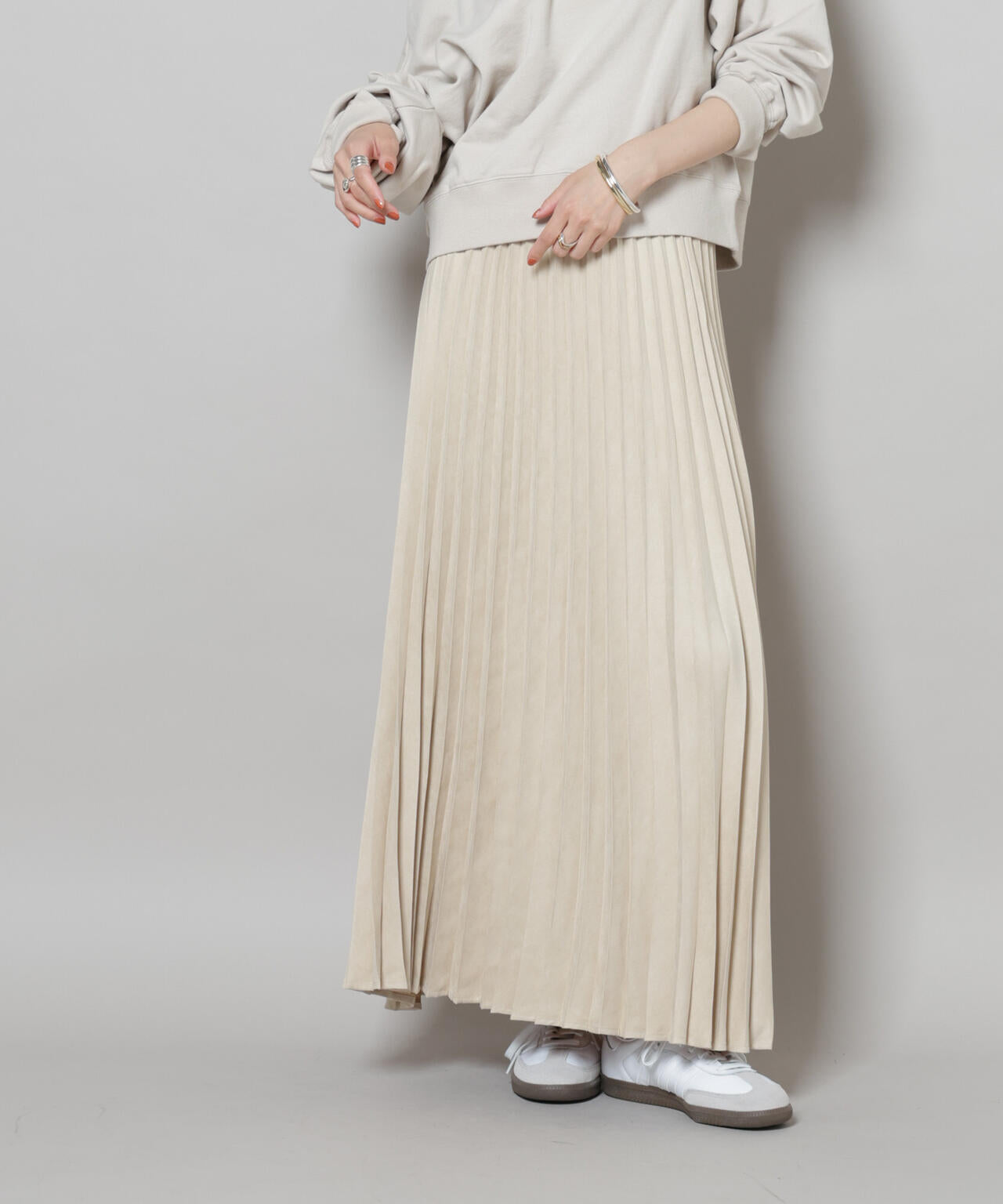 フェイクスエードプリーツスカート(セットアップ可) | NANO universe