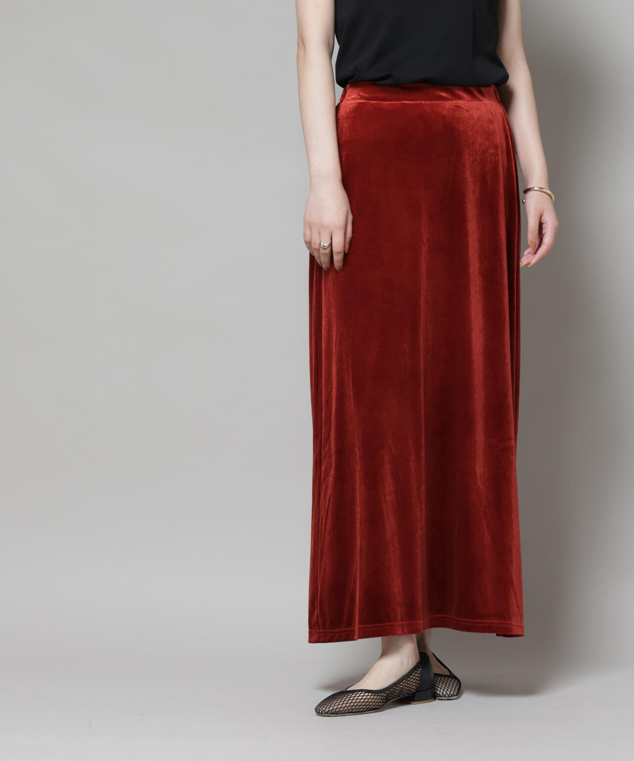 UN3D. 24年製 VELOUR KNIT SK ベロア ニット スカート 楽天市場】セットアップ ベロア 上下セット 黒 ベロアトップス ベロア