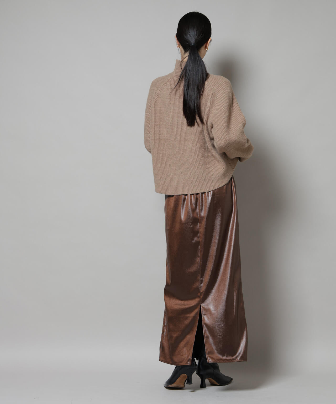 レザーライクシャイニースカート | NANO universe（ナノ・ユニバース