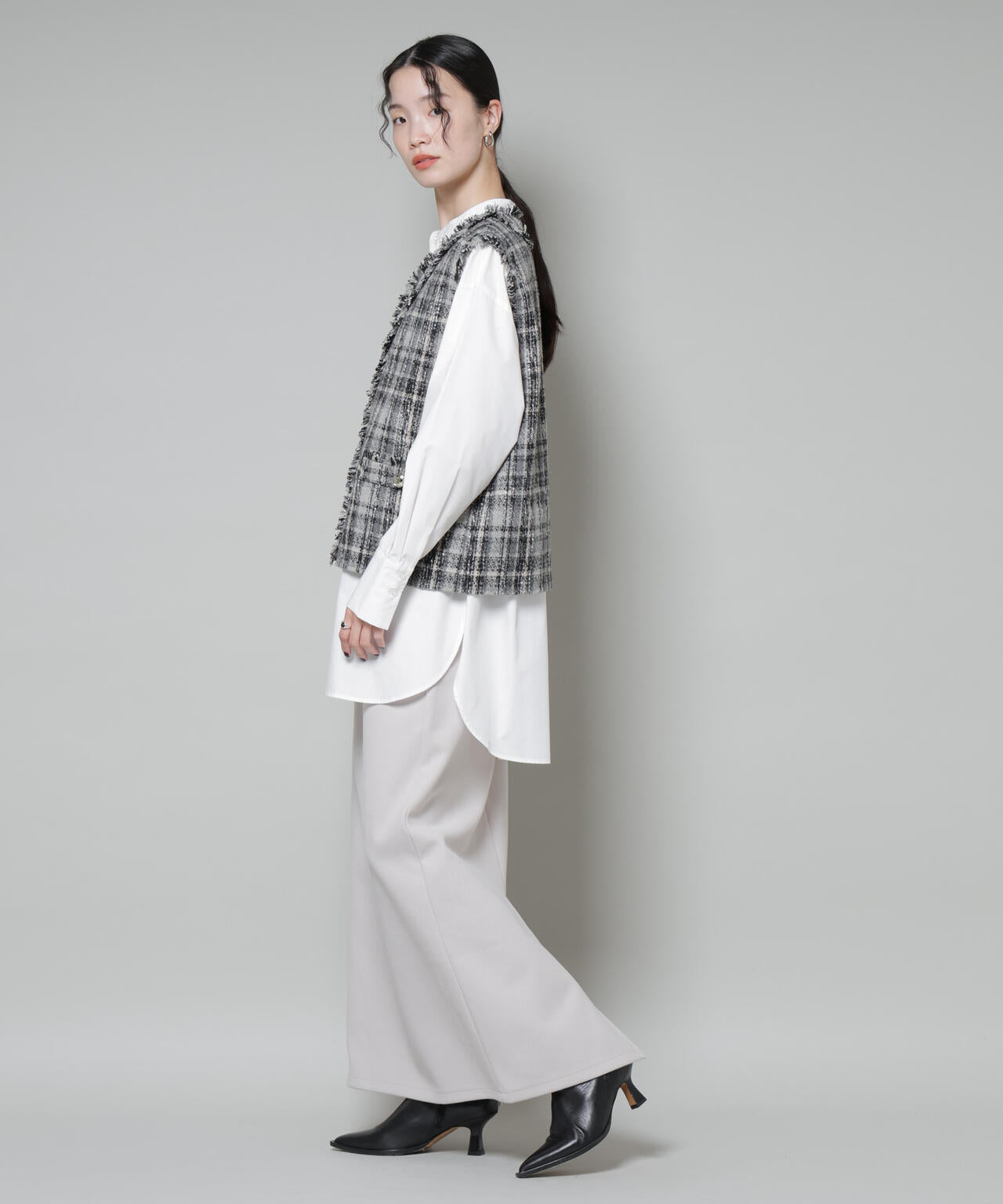 ソフトメルトンジャージーナローロングスカート(セットアップ可)