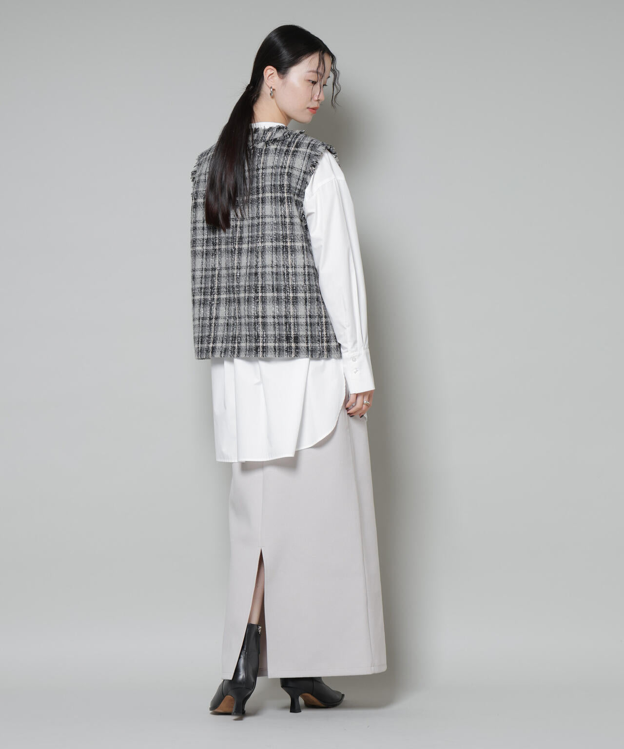 ソフトメルトンジャージーナローロングスカート(セットアップ可)