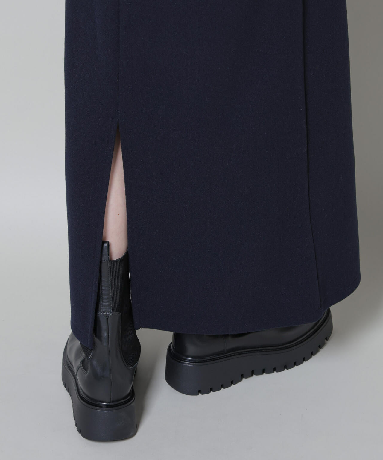 ソフトメルトンジャージーナローロングスカート(セットアップ可)