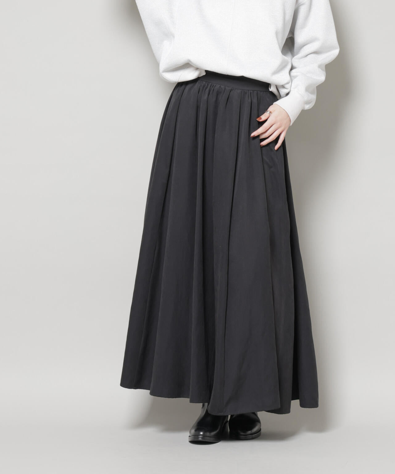 起毛ピーチギャザーボリュームスカート