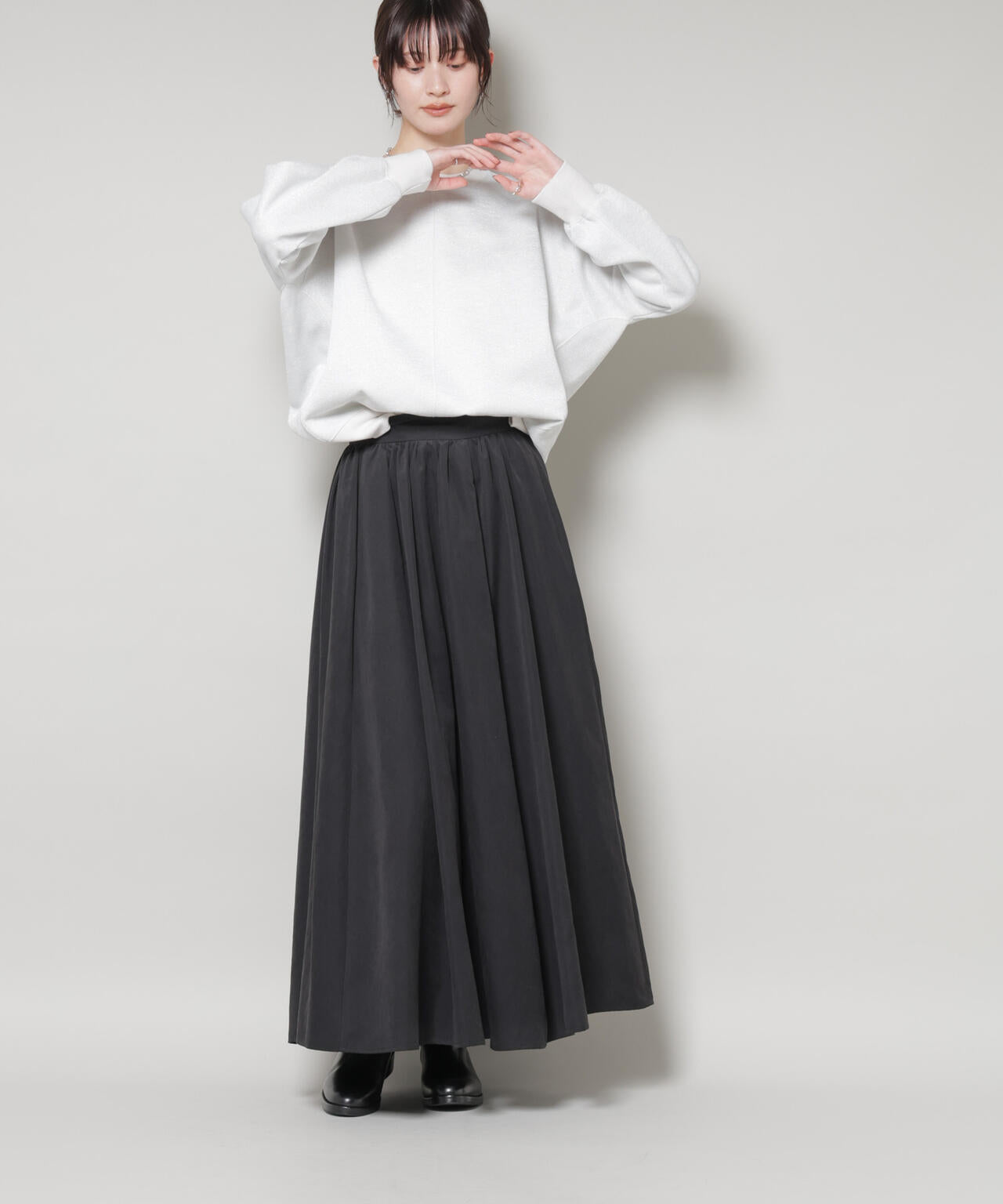 起毛ピーチギャザーボリュームスカート