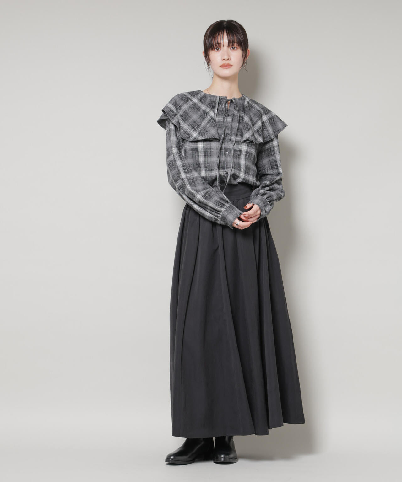 起毛ピーチギャザーボリュームスカート