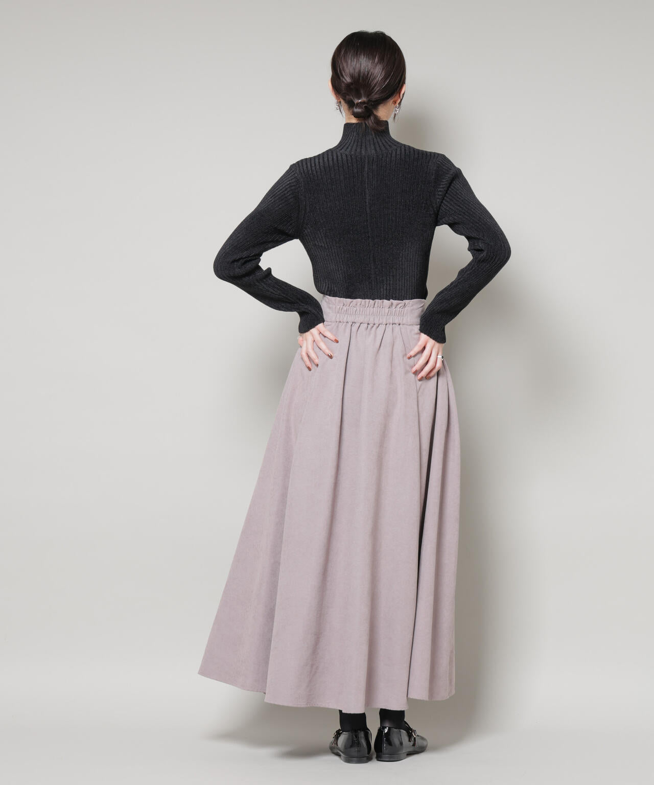 起毛ピーチギャザーボリュームスカート