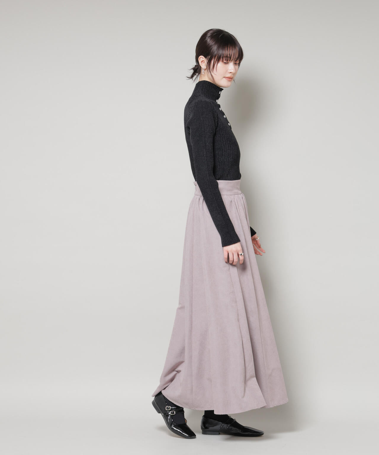 起毛ピーチギャザーボリュームスカート