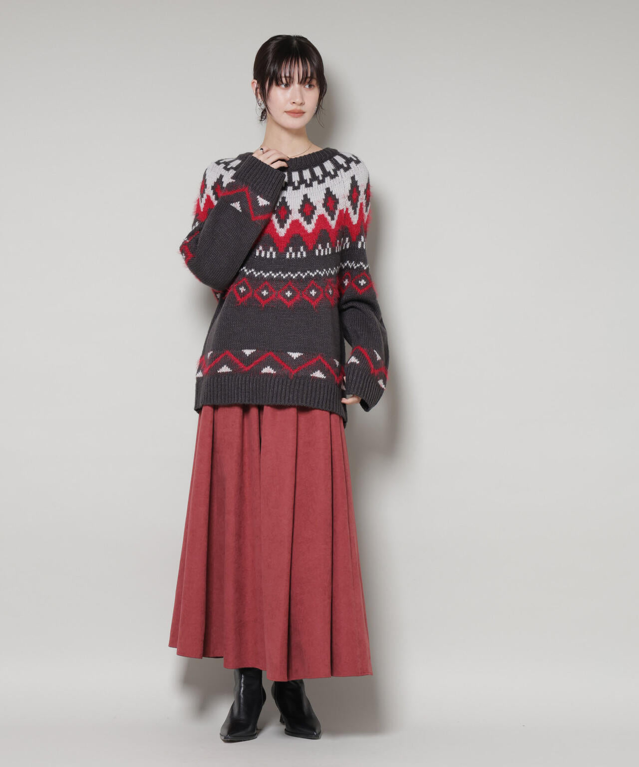 起毛ピーチギャザーボリュームスカート