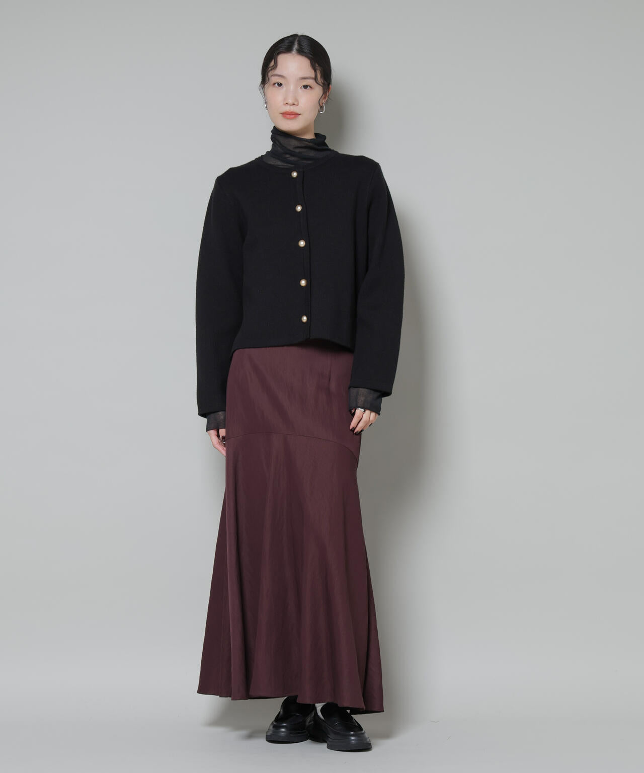 切り替え裾フレアスカート