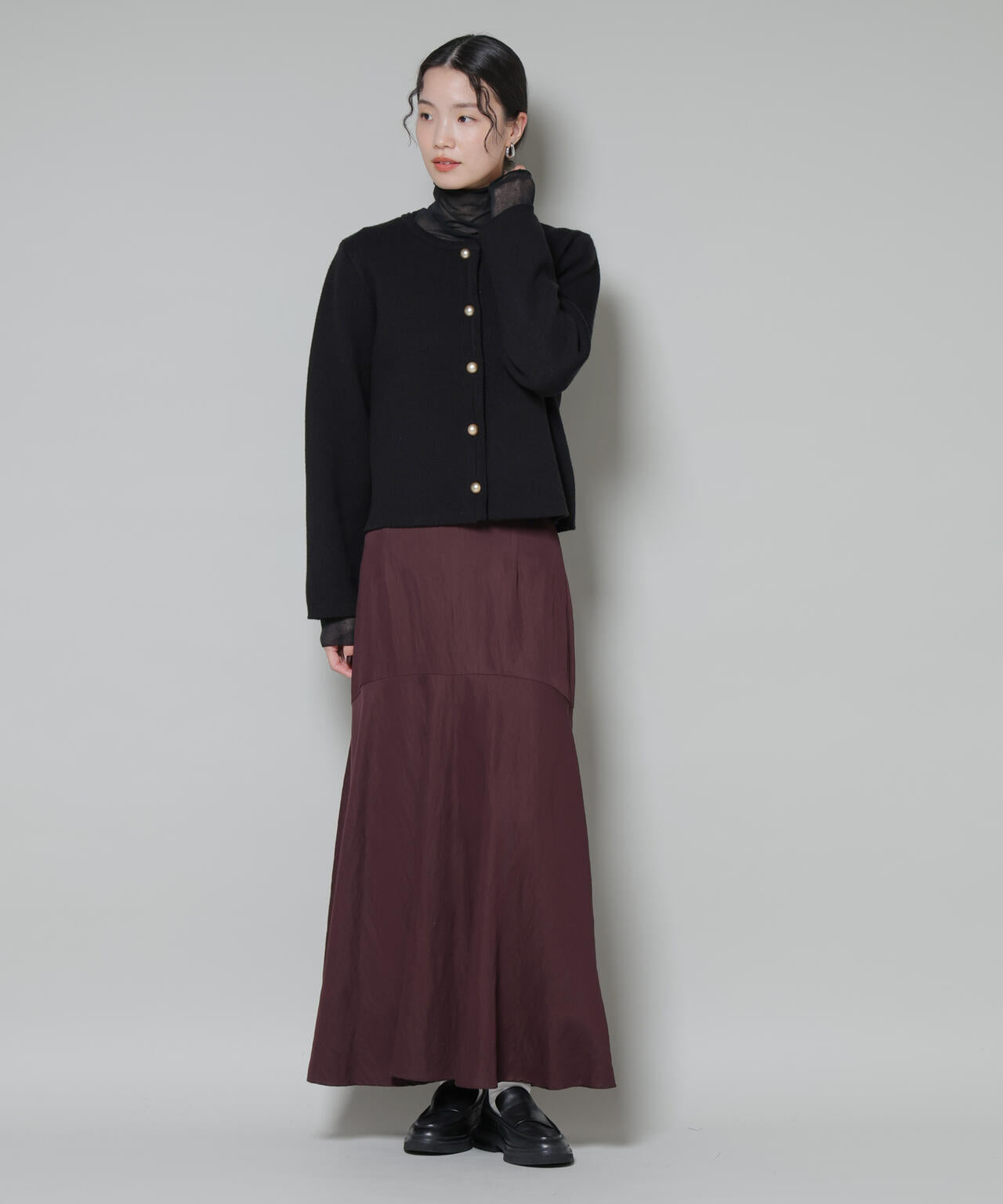 切り替え裾フレアスカート