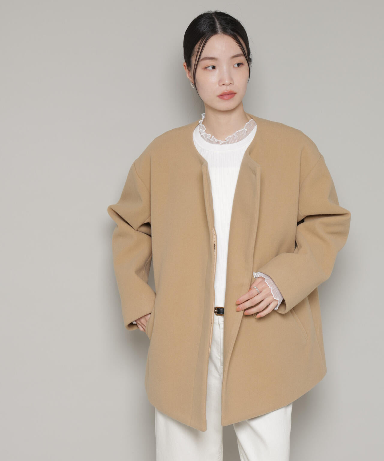 ナノユニバース　ミドルコート ノーカラーコクーンミドルコート | ナノユニバース(NANO universe